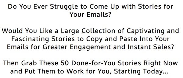 StorySalesMachine - Bill Mueller - 50 Done For You Stories